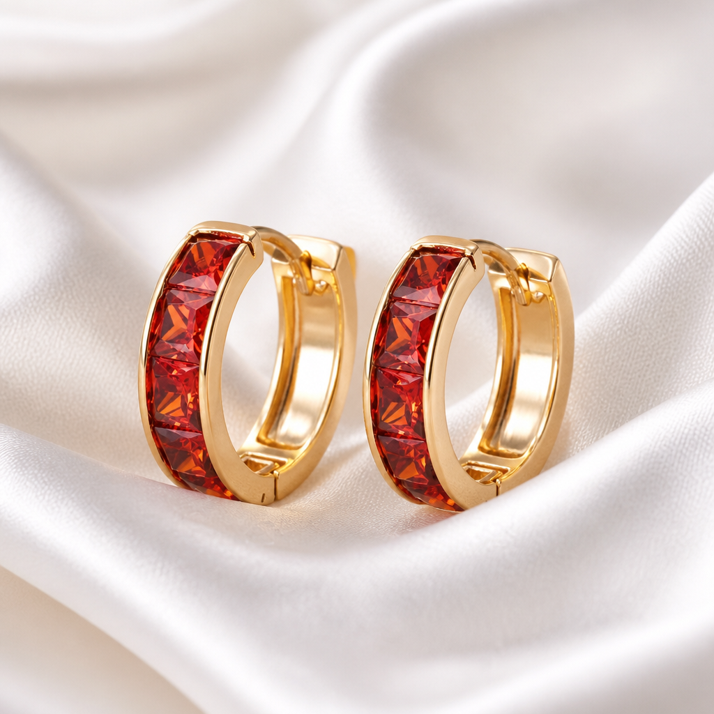 18K Gold Plated Aurora Radiance Hoop Earrings - HARMA