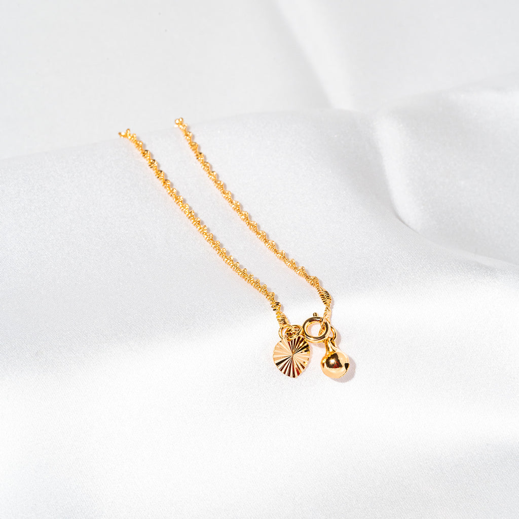 Harma Jewelry Harma Essential Rope Chain Anklet - everyday minimalist 18K gold plated anklets for women