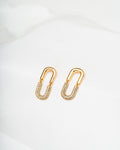 Harma Jewelry Sumptuous Paper Clip Stud Earings - fall cozy elegance 18K gold plated earrings for women