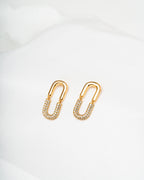 Harma Jewelry Sumptuous Paper Clip Stud Earings - fall cozy elegance 18K gold plated earrings for women