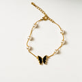 Harma Jewelry Gold plated Enchanted Butterfly Pearl Bracelet