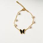 Harma Jewelry Gold plated Enchanted Butterfly Pearl Bracelet