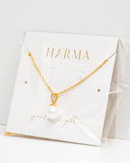 harma gold plated Single Pearl Drop Necklace