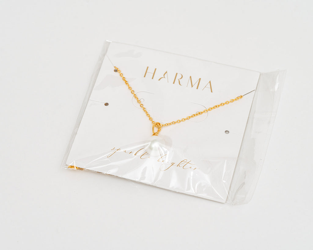 harma gold plated Single Pearl Drop Necklace