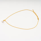 harma gold plated Single Pearl Drop Necklace
