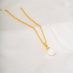 Harma Jewelry Harma Essential Single Drop  Pearl Necklace - new beginnings pearl 18K gold plated necklace for women