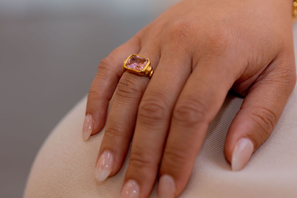 I Am Unapologetically Me PINK Zirconia Ring - HARMA