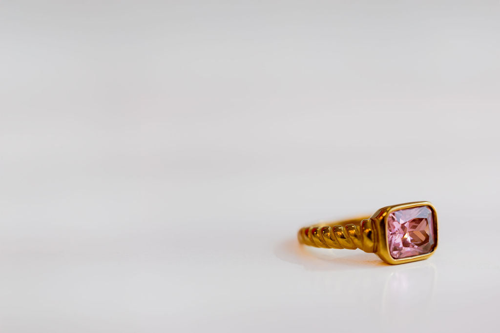 I Am Unapologetically Me PINK Zirconia Ring - HARMA
