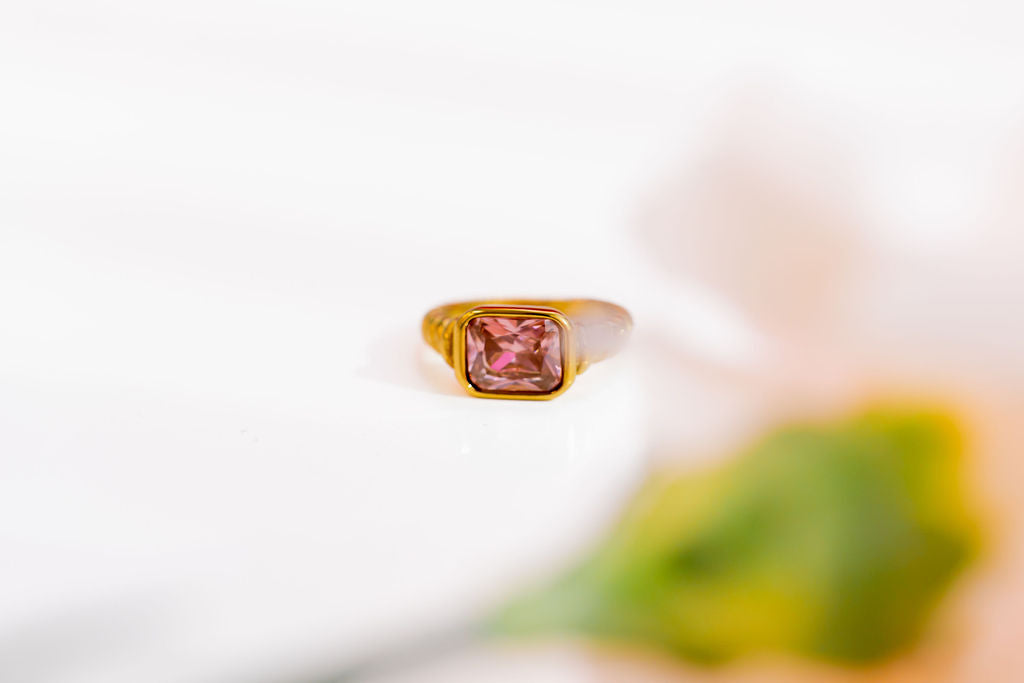 I Am Unapologetically Me PINK Zirconia Ring - HARMA
