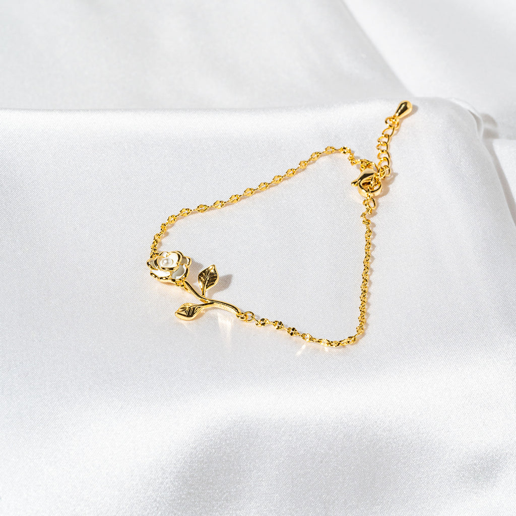 Harma Jewelry Blossom Rose Chain Bracelet 