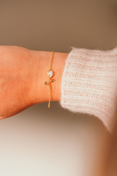 Harma Jewelry Blossom Rose Chain Bracelet 