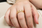 Harma jewelry dawn collection 14k gold plated Diagonal Tetris Block Adjustable Ring