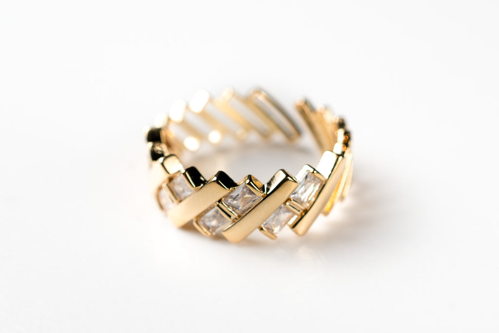 Diagonal Tetris Block Adjustable Ring - HARMA
