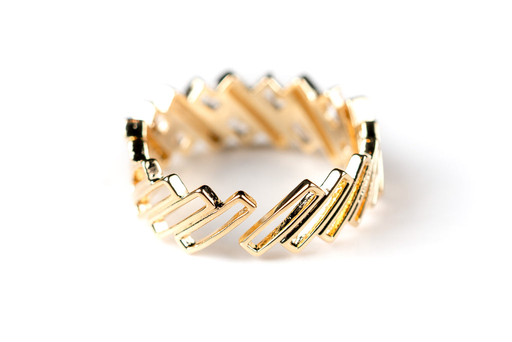 Diagonal Tetris Block Adjustable Ring - HARMA