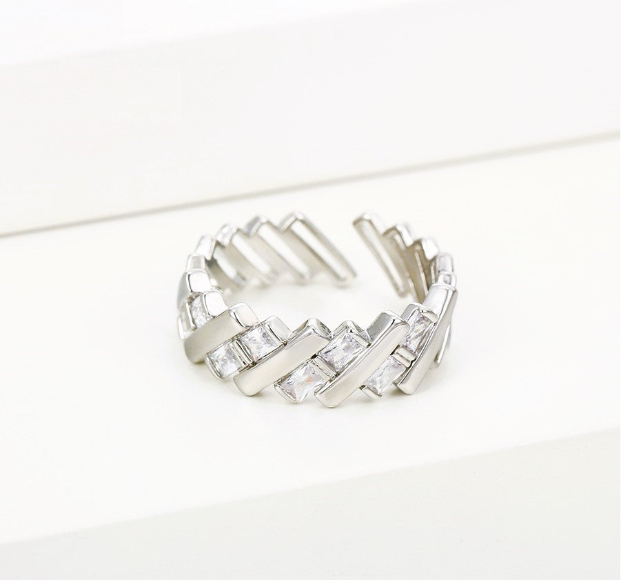 Diagonal Tetris Block Adjustable Ring - HARMA