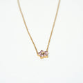 Harma Jewelry Little Bloom PINK Zirconia Necklace - self-care pink 18K gold plated necklace for women