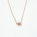 Harma Jewelry Little Bloom PINK Zirconia Necklace - self-care pink 18K gold plated necklace for women