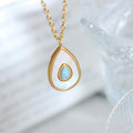 harma jewelry 18k gold plated Pure Seashell tear drop Droplet Necklace
