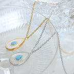 harma jewelry 18k gold plated Pure Seashell tear drop Droplet Necklace