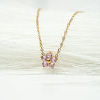 Harma Jewelry Little Bloom PINK Zirconia Bracelet - self-care pink 18K gold plated bracelet for women