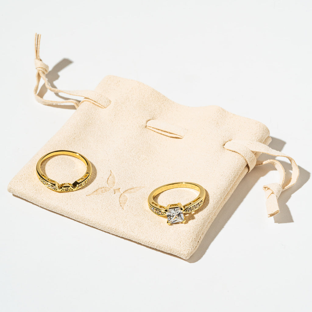 Harma Jewelry Golden Grace Princess cut Ring Set