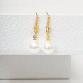 Harma Jewelry Pearl Drop Fish Hook Earrings - new beginnings pearl 18K gold plated earrings for women