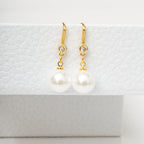Harma Jewelry Pearl Drop Fish Hook Earrings - new beginnings pearl 18K gold plated earrings for women