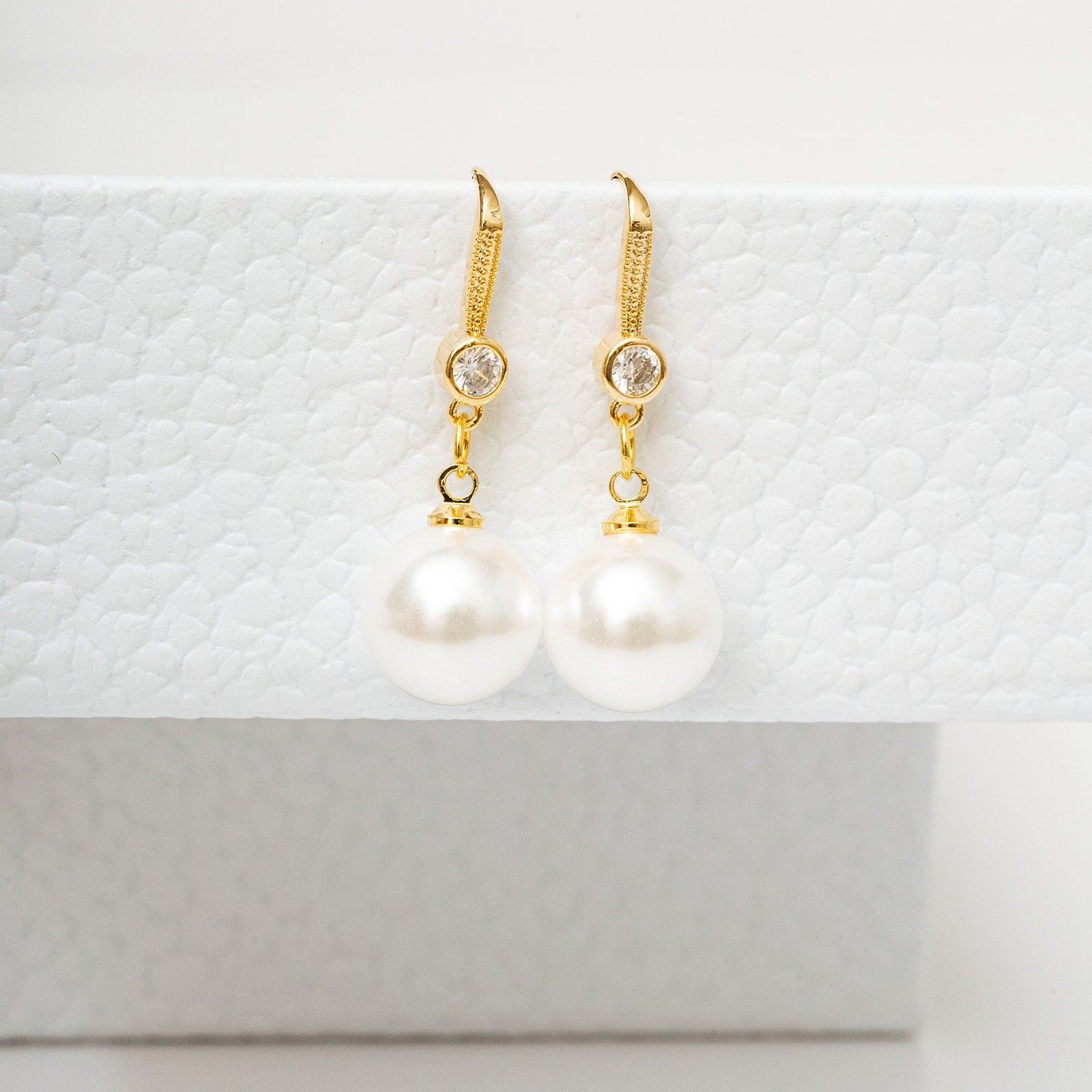 Harma Jewelry Pearl Drop Fish Hook Earrings - new beginnings pearl 18K gold plated earrings for women