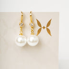 harma gold played Pearl Drop Fish Hook Earrings