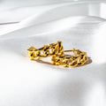 Harma Jewelry Luxe Curb Chain Link Hoop Earrings - fall cozy elegance 18K gold plated earrings for women