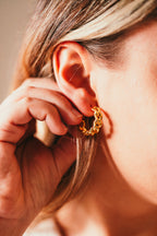 Harma Jewelry Luxe Curb Chain Link Hoop Earrings