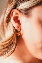 Harma Jewelry Luxe Curb Chain Link Hoop Earrings