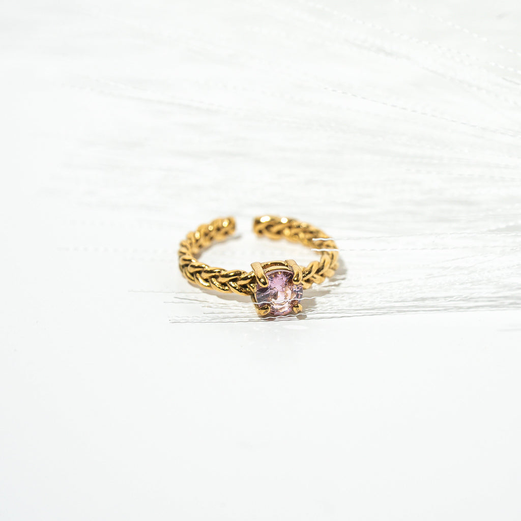 Harma Jewelry I Am Finding My Glow Adjustable Ring - everyday minimalist 18K gold plated rings for women