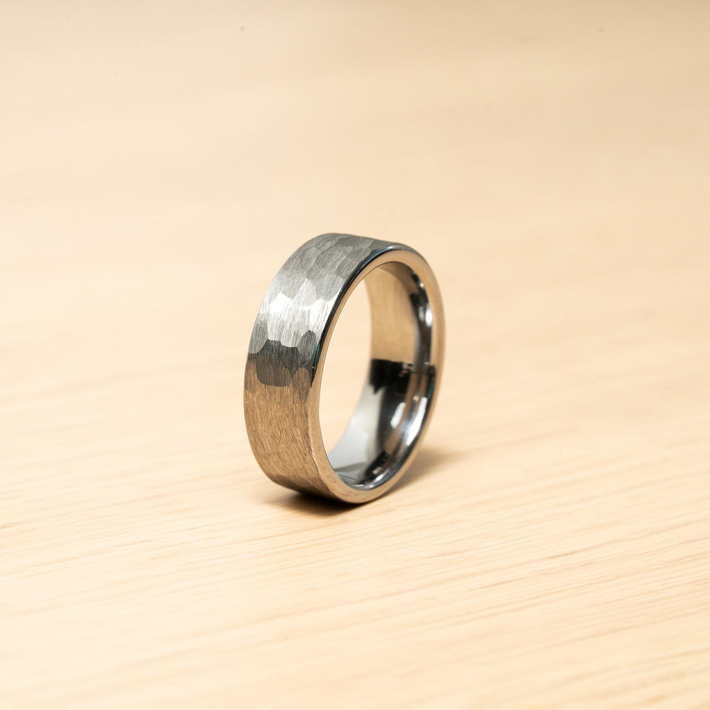 Tungsten Ring-Men Hammered - HARMA