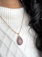 harma Jewelry Compassionate Droplet Necklace. Harma Jewelry Multicolor Compassionate 18k Gold Plated Teardrop Necklace. 