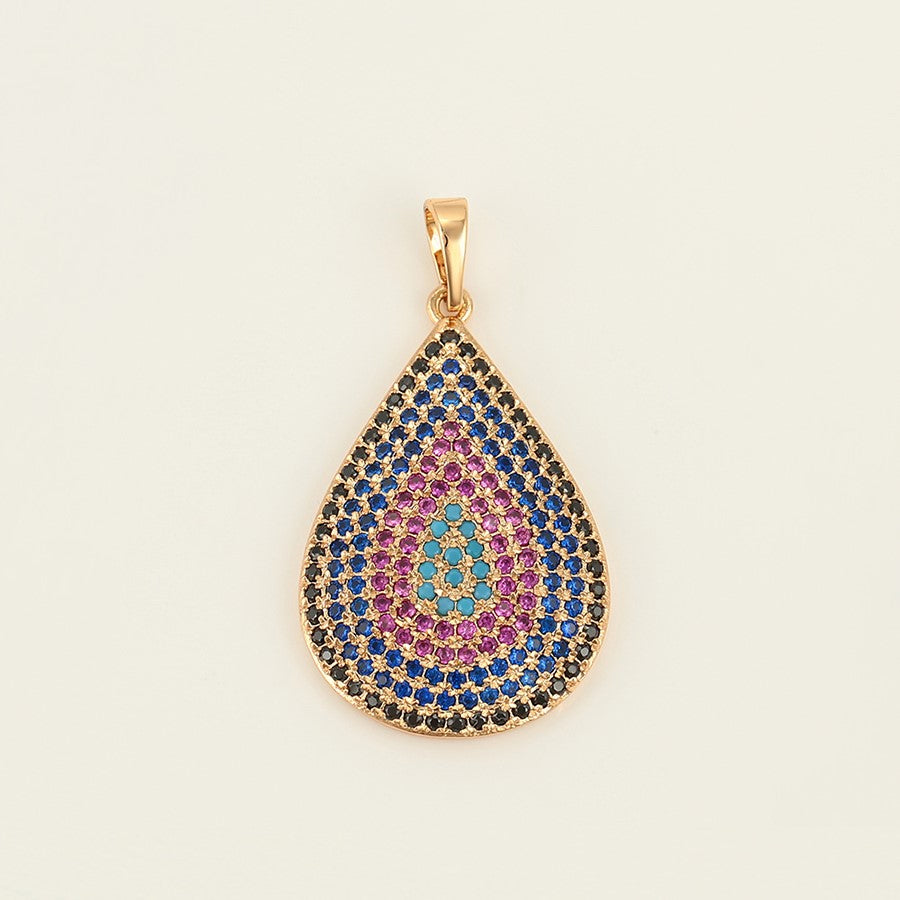 harma Jewelry Compassionate Droplet Necklace. Harma Jewelry Multicolor Compassionate 18k Gold Plated Teardrop Necklace. 