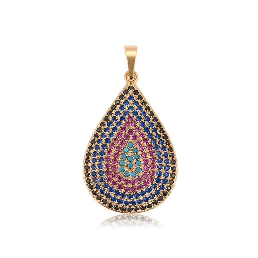 harma Jewelry Compassionate Droplet Necklace. Harma Jewelry Multicolor Compassionate 18k Gold Plated Teardrop Necklace. 