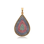 harma Jewelry Compassionate Droplet Necklace. Harma Jewelry Multicolor Compassionate 18k Gold Plated Teardrop Necklace. 