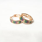 Harma Jewelry Vibrant Fusion Hoop Earrings - summer golden glow 18K gold plated earrings for women