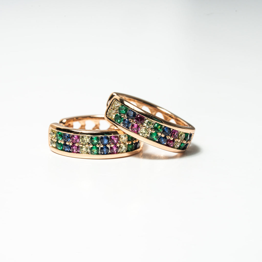 Harma Jewelry Vibrant Fusion Hoop Earrings