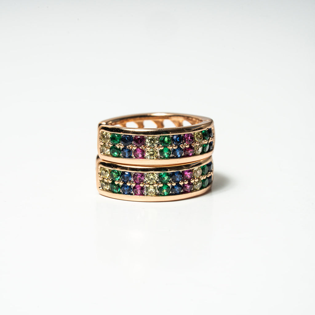 Harma Jewelry Vibrant Fusion Hoop Earrings