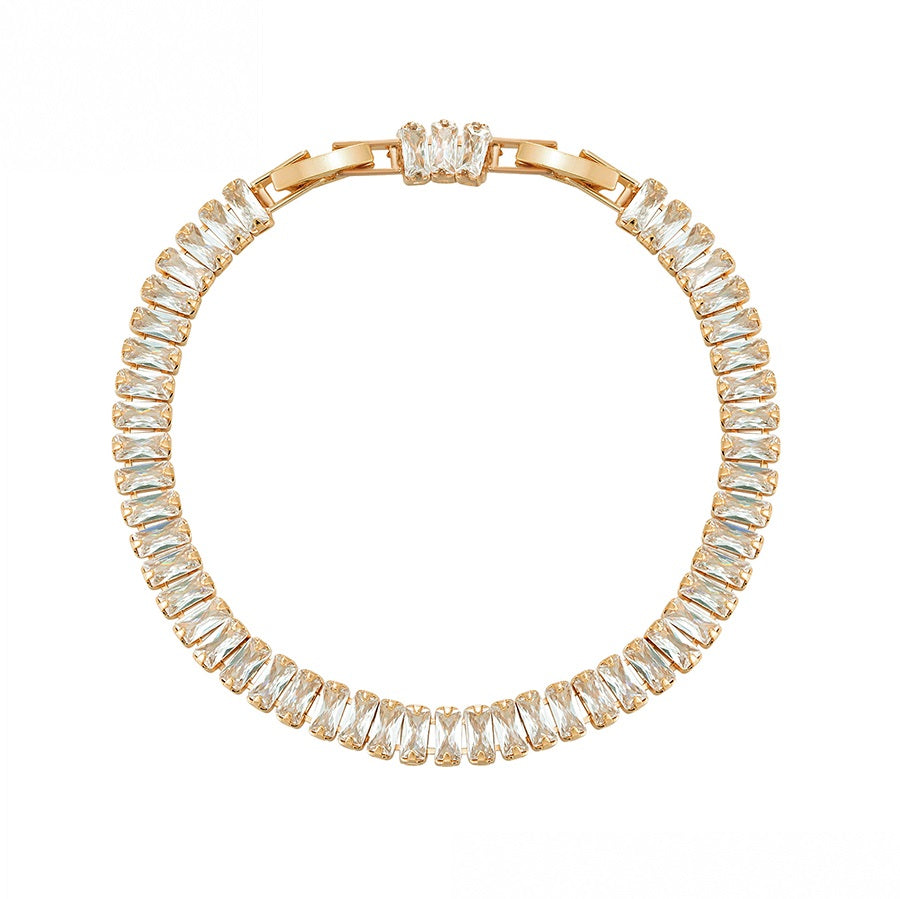 18k gold plated tennis bracelet harma jewelry baguette cut stones. Harma Jewelry Vogue Dazzling Baguette Tennis Bracelet Zirconia Gold Plated 18k