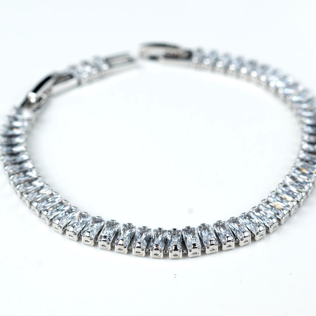 Harma jewelry 18k gold plated tennis bracelet harma jewelry baguette cut stones. Harma Jewelry Vogue Dazzling Baguette Tennis Bracelet Zirconia Platinum Plated 18k. 