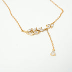 Harma Jewelry I Am Flourishing Sterling Silver Zirconia Necklace - everyday minimalist 18K gold plated necklace for women