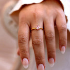 Gentle Glow PINK Zirconia Droplet Ring - HARMA