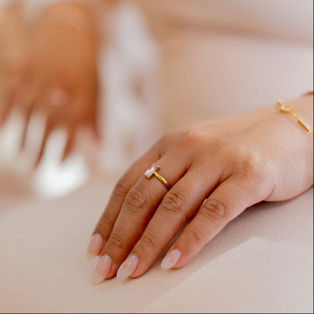Quiet Strength Emerald Cut PINK Ring - HARMA