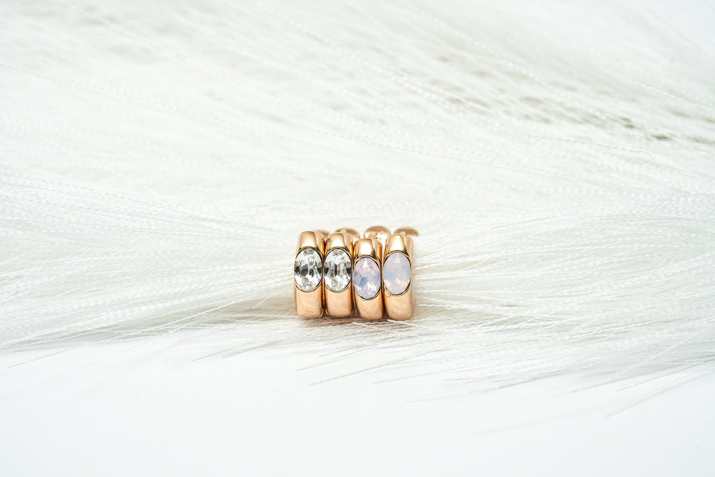Whispers of PINK Crystal Huggie Earrings