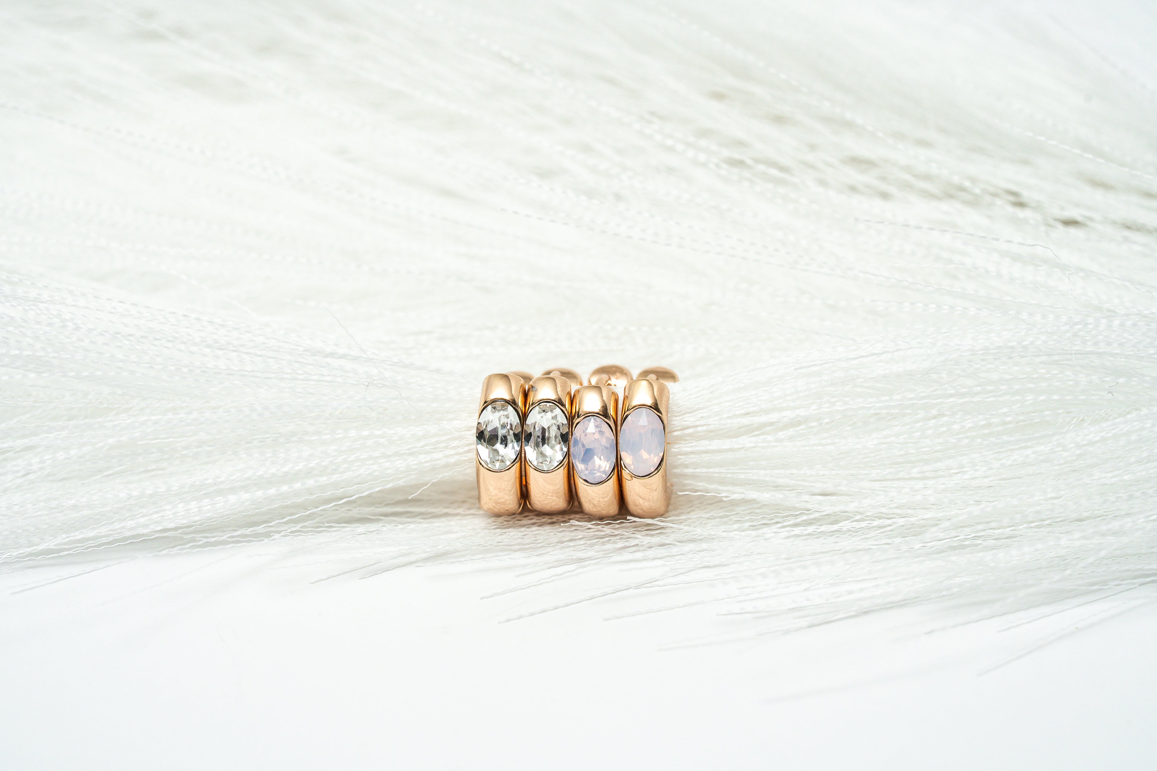 Whispers of PINK Crystal Huggie Earrings