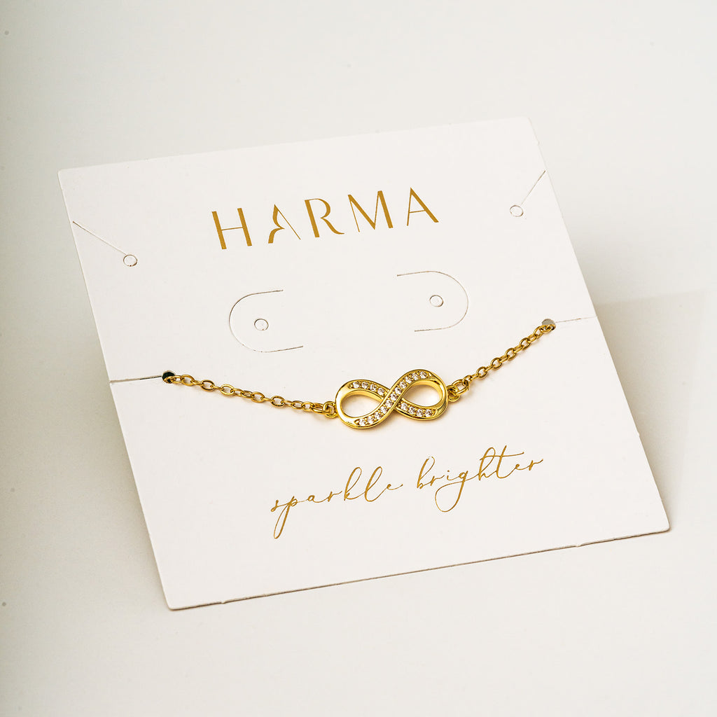 Harma Timeless Sparkling Infinity Bracelet gold plated 