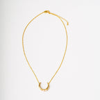 Harma jewelry gold plated Humble Pearl Crescent Necklace